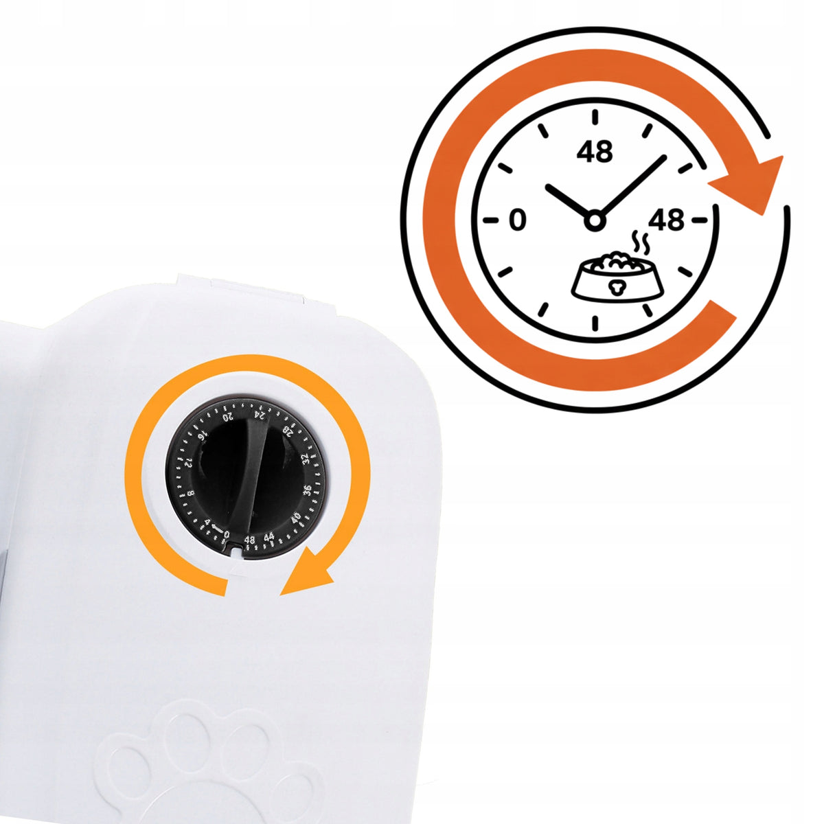 Automatyczny dozownik karmy dla psa i kota z timerem 1-48 h – podwójna miska 2 x 350 ml