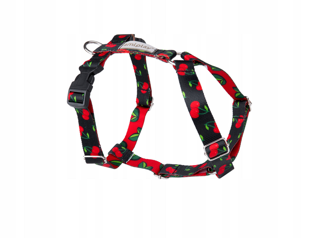 Amiplay szelki dla psa regulowane BeHappy Guard M, szyja 25-40 cm, taśma 2 cm – czerwone