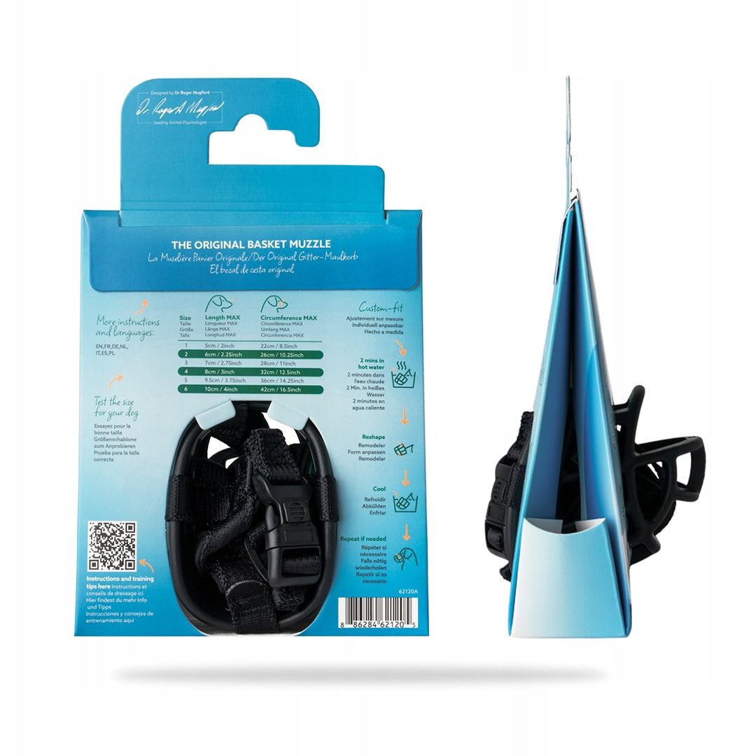 Baskerville Ultra 1 kaganiec fizjologiczny dla psa XS z neoprenem, na klips – czarny