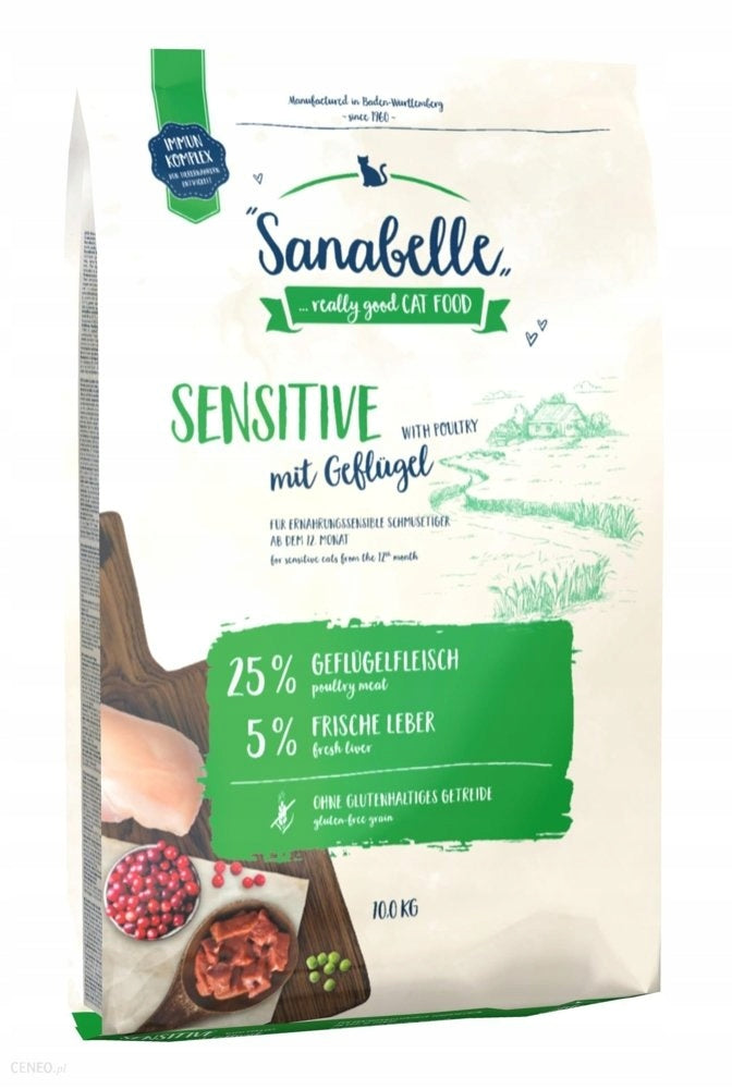 Sanabelle Sensitive sucha karma dla kota 10 kg z drobiem i prebiotykiem – kurczak