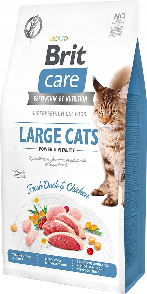 Brit Care Cat Grain-Free Large Cats sucha karma dla kota 7 kg – bezzbożowa, z kaczką