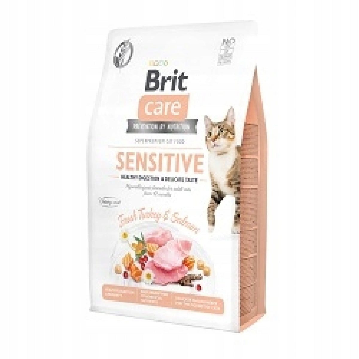 Brit Care Cat Grain-free Sensitive sucha karma dla kota 7 kg bezzbożowa – indyk i łosoś
