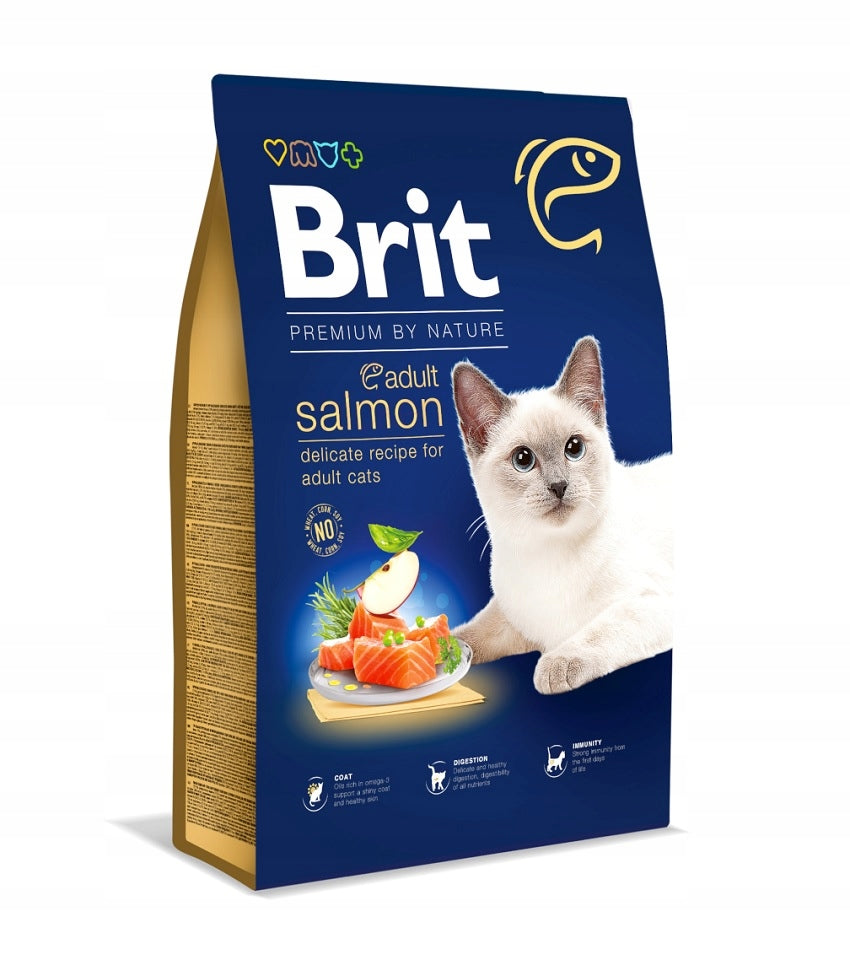 Brit Premium by Nature karma sucha dla kota z łososiem 8 kg – bezzbożowa, adult