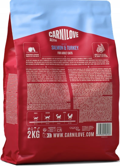 Carnilove sucha karma dla kota 2 kg bezzbożowa, łosoś i indyk – dla dorosłych kotów