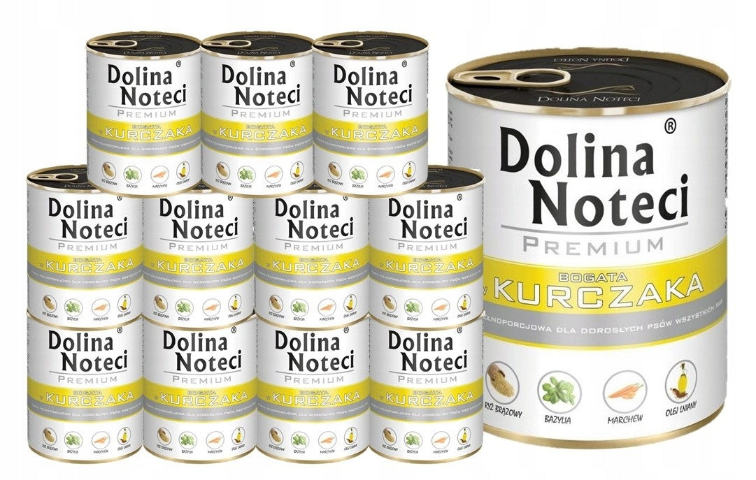 Dolina Noteci Premium mokra karma dla psa z kurczakiem 12 x 800 g – puszki, bez glutenu