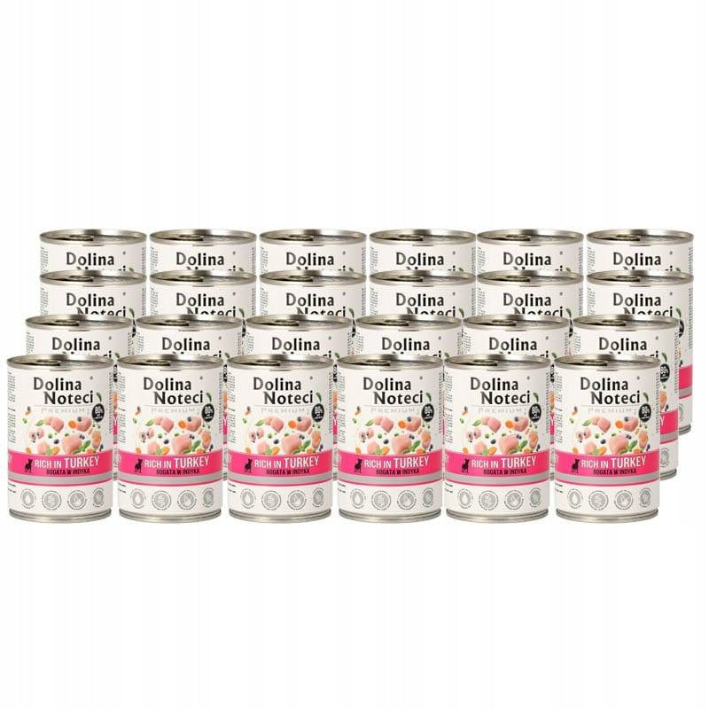 Dolina Noteci Premium mokra karma dla psa z indykiem 24x400 g – puszki dla dorosłych psów