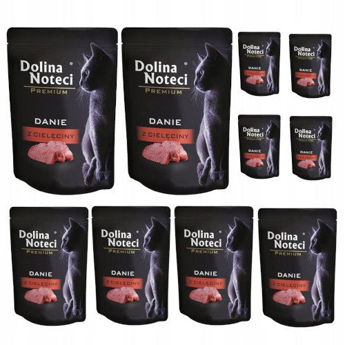 Dolina Noteci Premium mokra karma dla kota z cielęciną 10x85 g – bezzbożowa, saszetki