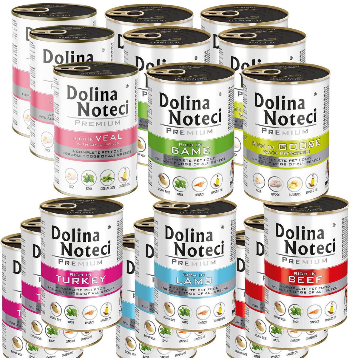 Dolina Noteci Premium mokra karma dla psa 18 x 400 g bezzbożowa – mix 6 smaków bez kurczaka