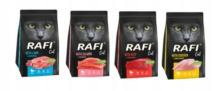 Rafi Cat sucha karma dla kota dorosłego 4 x 1,5 kg pełnoporcjowa – mix 4 smaków