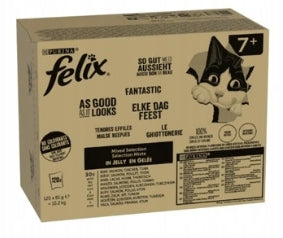 Felix SoGut Senior mokra karma dla kota 7+ w galarecie 120 x 85 g – mix smaków