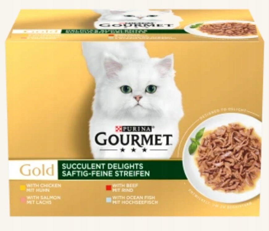 Gourmet Gold Succulent Delights mokra karma dla kota 24 x 85 g – mix 4 smaków