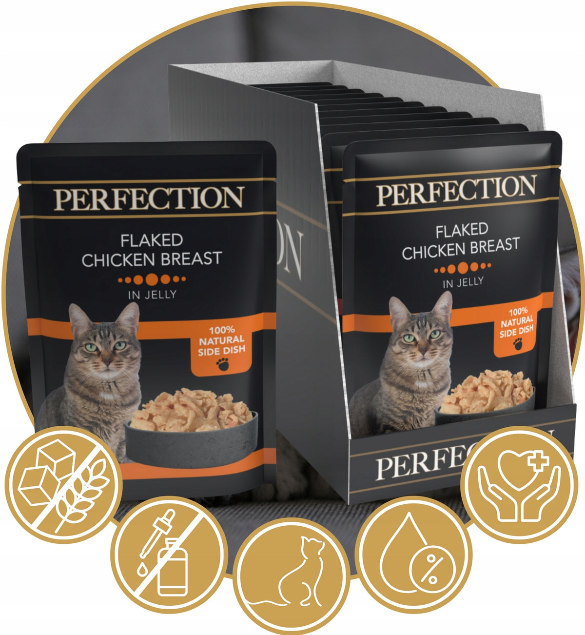 Perfection mokra karma dla kota z kurczakiem w galaretce – saszetki 18 x 70 g
