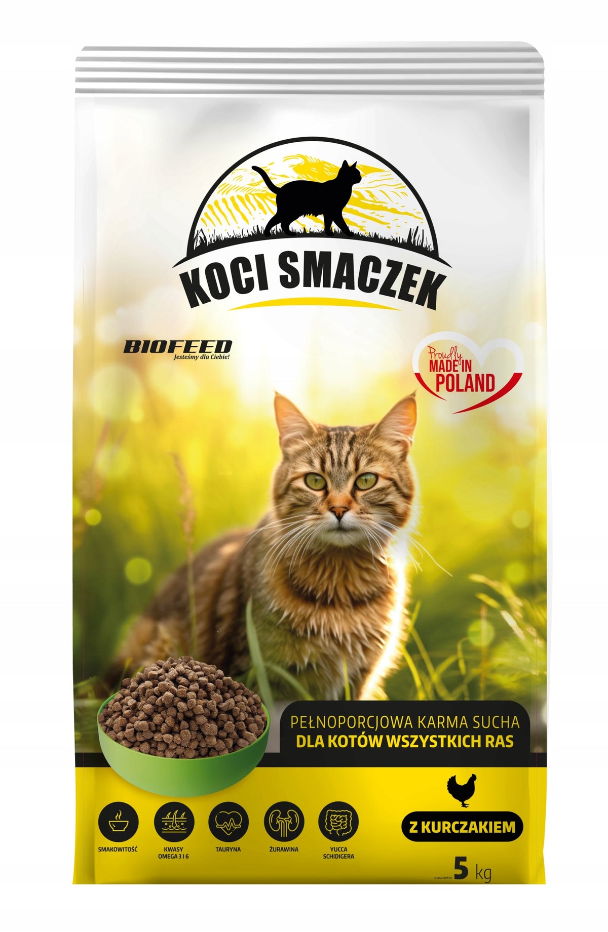 BioFeed Koci Smaczek sucha karma dla kota 5 kg – pełnoporcjowa, dla dorosłych, kurczak
