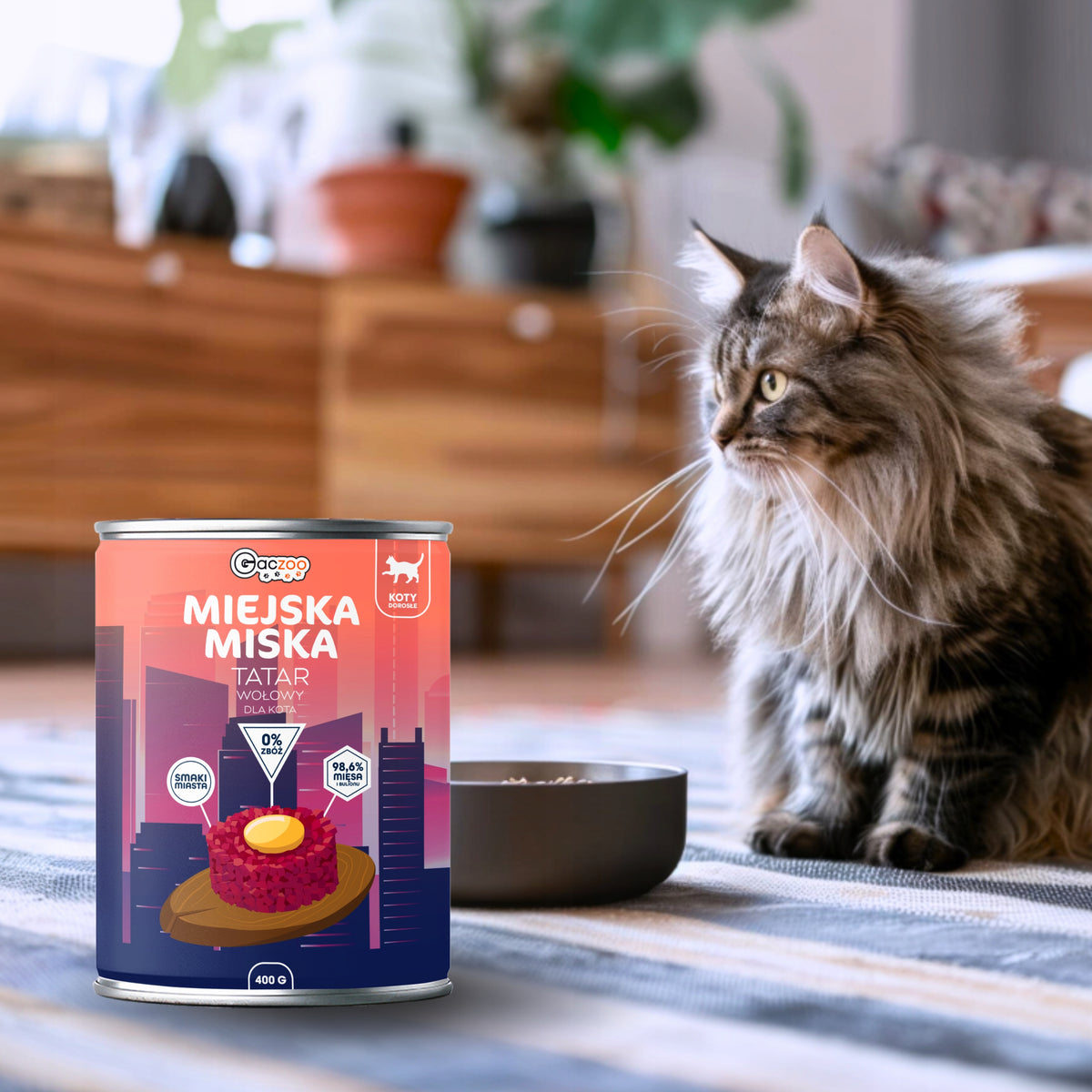 Gaczoo Miejska Miska karma mokra dla kota bezzbożowa 12 x 400 g – mix smaków