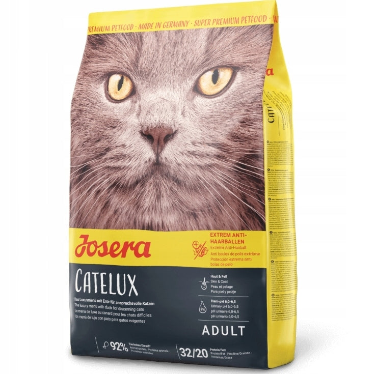 Josera Catelux sucha karma odkłaczająca dla kotów dorosłych 2 kg – kaczka i ziemniaki