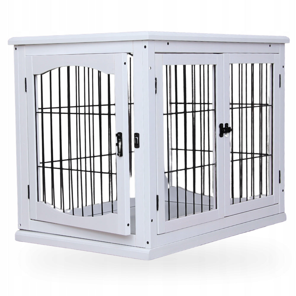 Oh!Dog drewniana klatka dla psa 80x58x66,5 cm z dwoma wejściami – kojec i stolik
