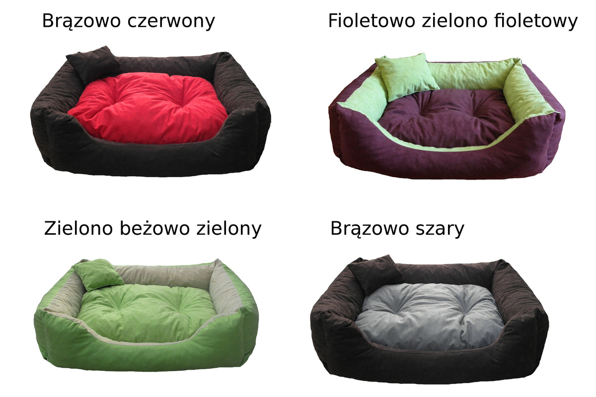 Legowisko dla psa 80x60 cm wodoodporne z poduszką, do 18 kg, szyte w Polsce – czarne