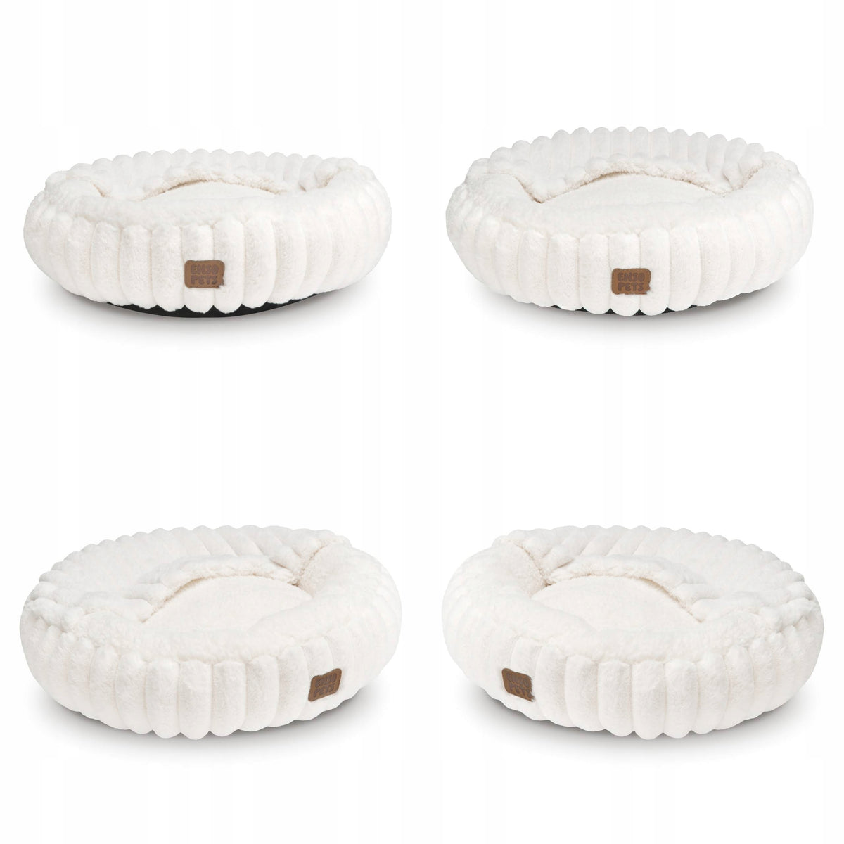 Enso Pets Legowisko dla kota z kapturem 50,8 cm, pluszowe, antypoślizgowe – beżowe