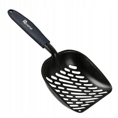 Reverse Metalowa łopatka do kuwety dla kota 35 cm – duża, do każdego żwirku, czarna