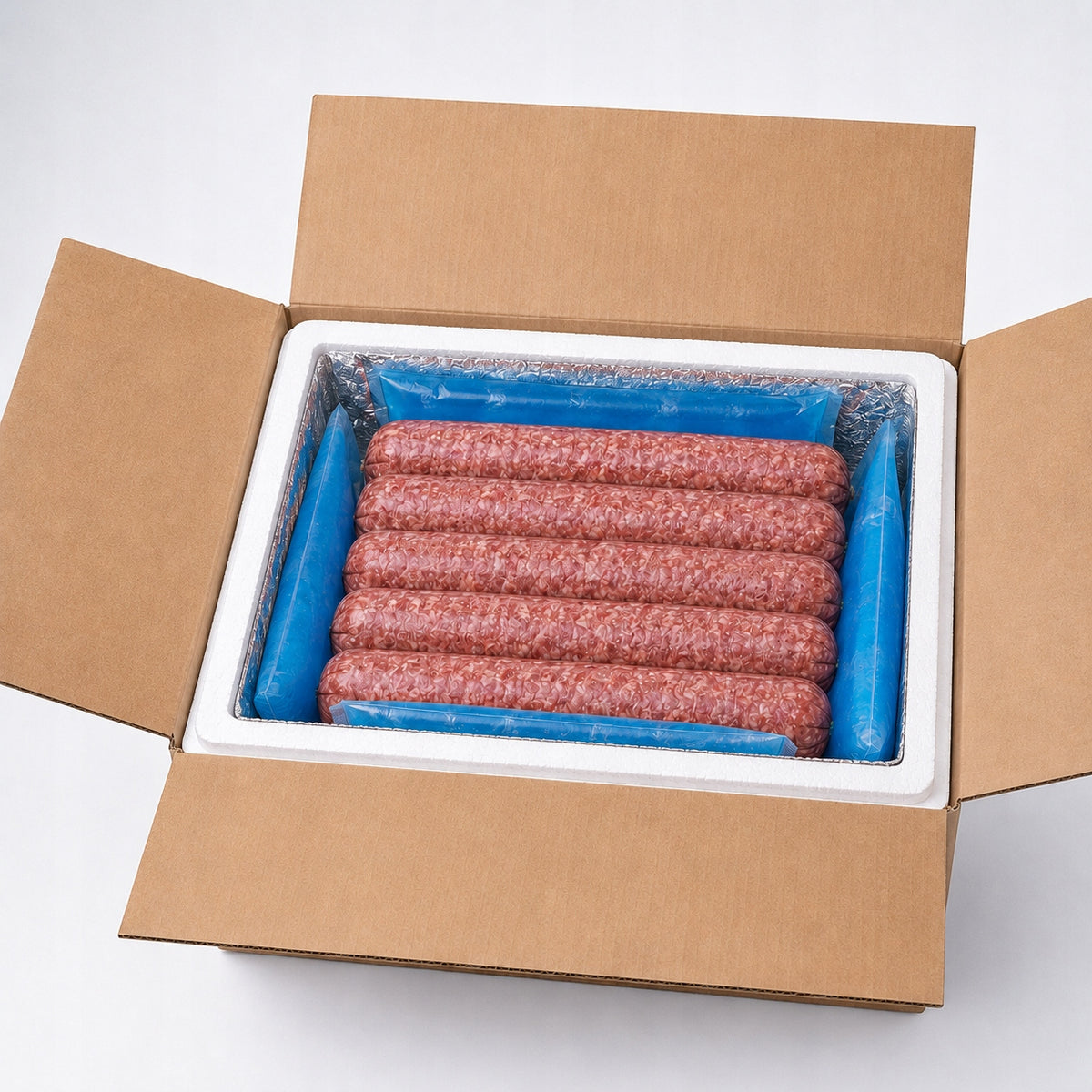 Mięso mrożone dla psa BARF 10 kg – 100% wołowina bez kości, 10 batonów po 1 kg
