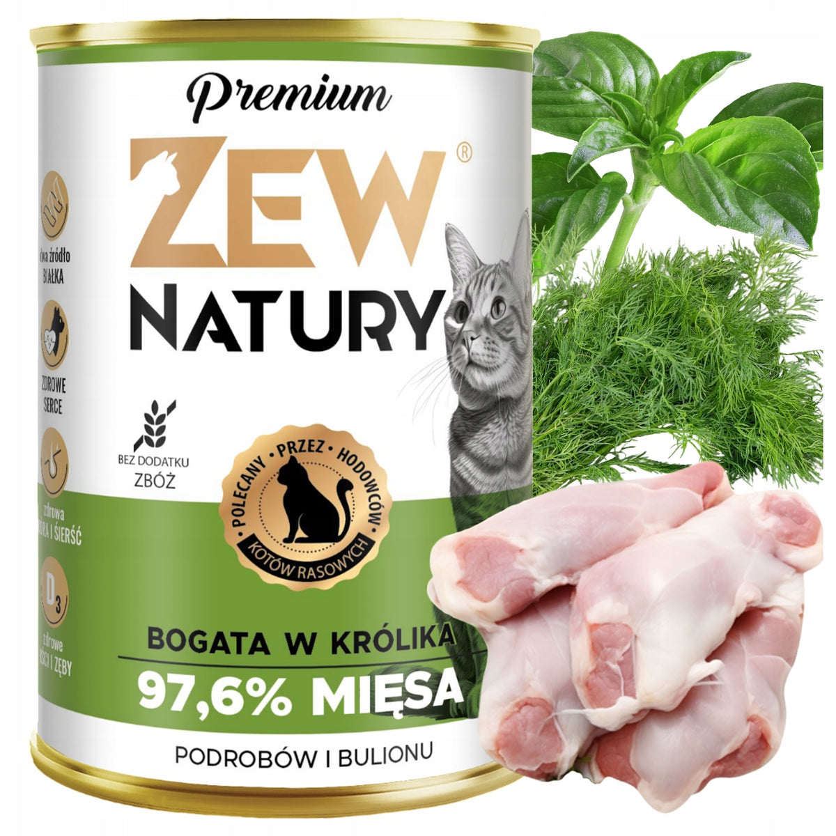 Zew Natury mokra karma dla kota 10x400 g bezzbożowa, wysokobiałkowa – mix smaków