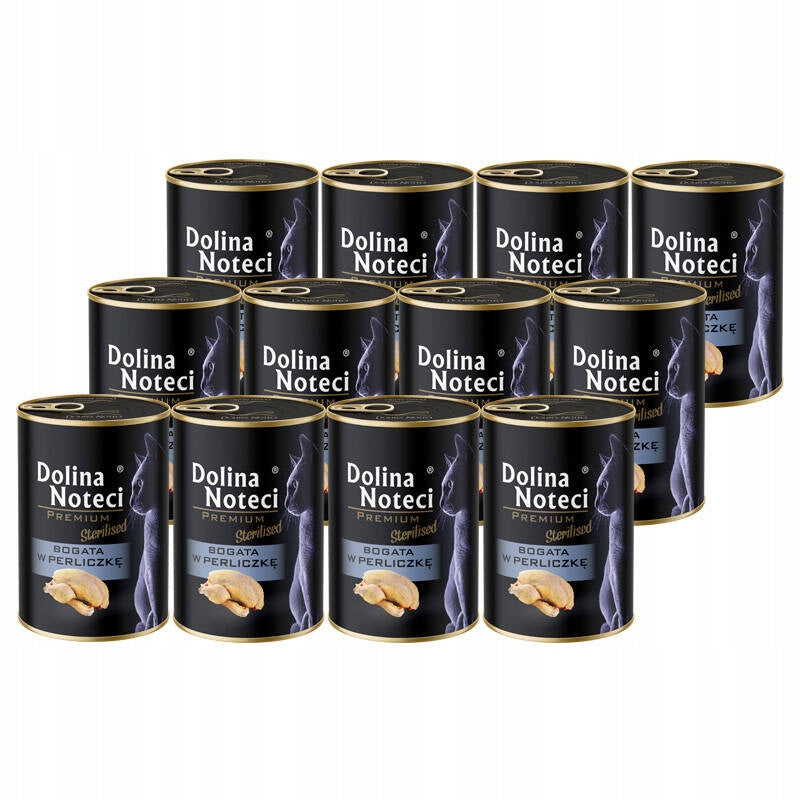 Dolina Noteci mokra karma dla kota po sterylizacji bezzbożowa 12 x 400 g – perliczka