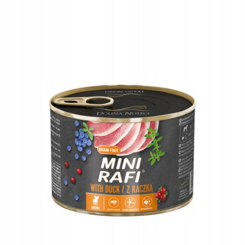 Dolina Noteci Mini Rafi mokra karma dla psa z kaczką 12x185 g – bezzbożowa, małe rasy