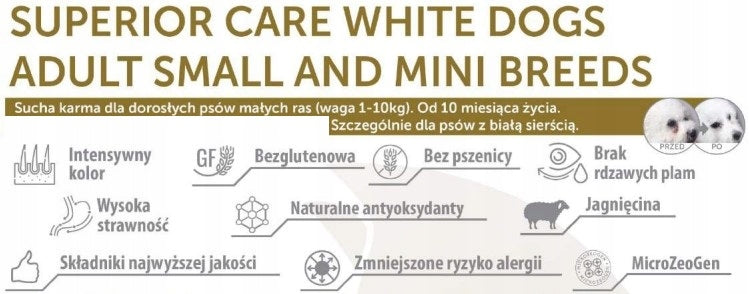 Nature's Protection karma sucha dla psa małych ras 1,5 kg bezzbożowa, biała sierść – jagnięcina