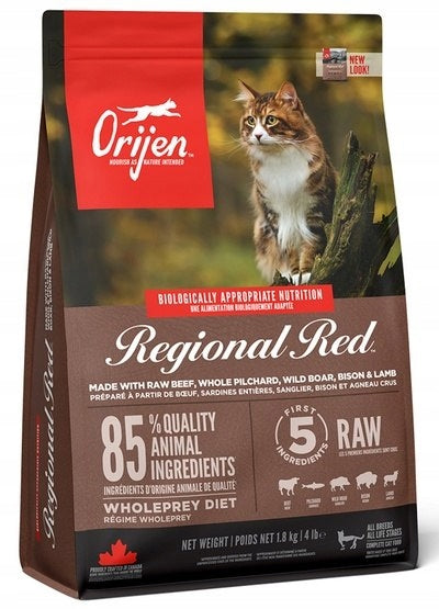 Orijen Cat Regional Red sucha karma dla kota 1,8 kg – bezzbożowa, z czerwonym mięsem