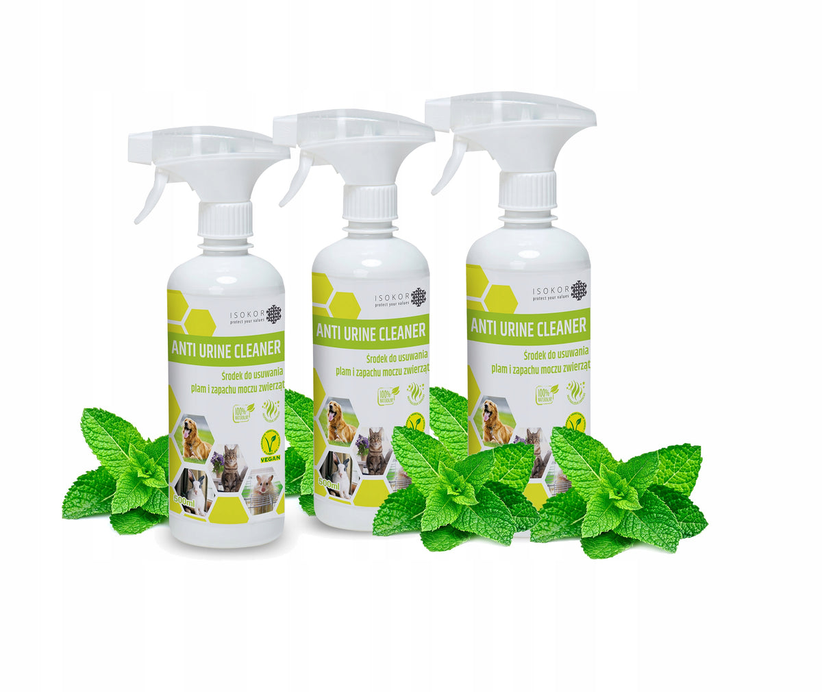 Isokor neutralizator zapachu moczu psa w sprayu 3 x 500 ml – roślinny, bez amoniaku