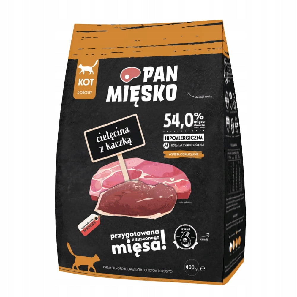 Pan Mięsko sucha karma dla kota dorosłego 5 x 400 g – zestaw mix smaków