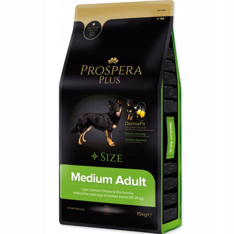 Prospera Plus sucha karma dla psa 15 kg Adult Medium – kurczak z ryżem, rasy średnie