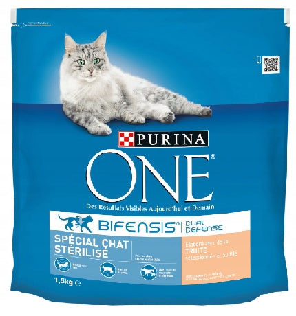 Purina ONE Sterilised sucha karma dla kota 1,5 kg – dla kotów sterylizowanych, pstrąg