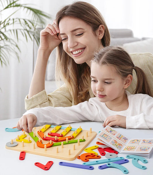 Plansza Kreatywna: Drewniane Puzzle Montessori