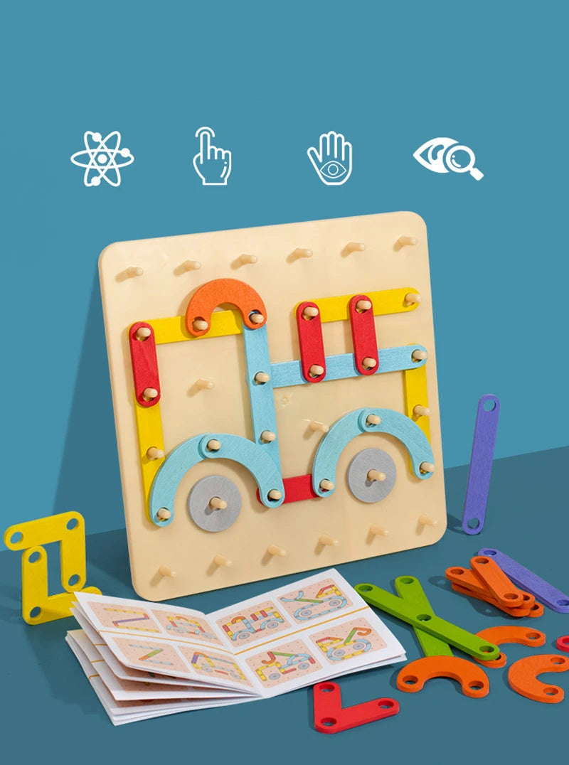 Plansza Kreatywna: Drewniane Puzzle Montessori