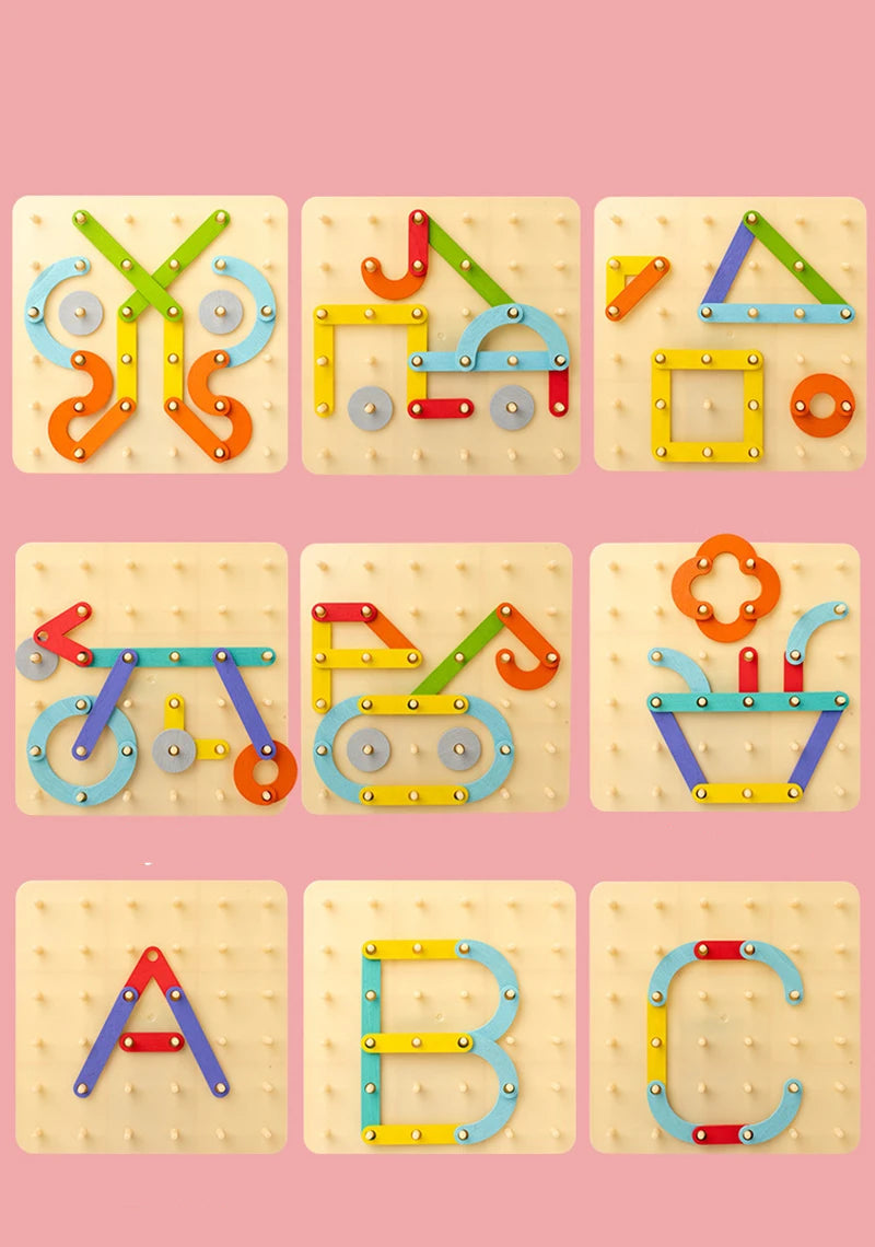 Plansza Kreatywna: Drewniane Puzzle Montessori