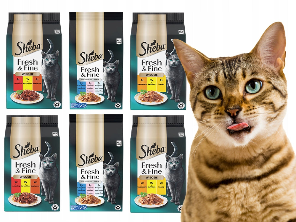 Sheba Fresh&Fine mokra karma dla kota w saszetkach 36 x 50 g – mix smaków
