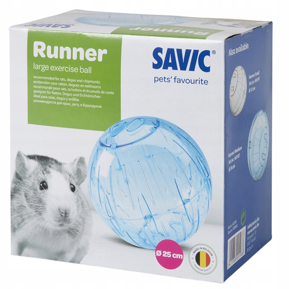 Savic Runner Medium kula do biegania dla chomika 18 cm – transparentna, z wentylacją