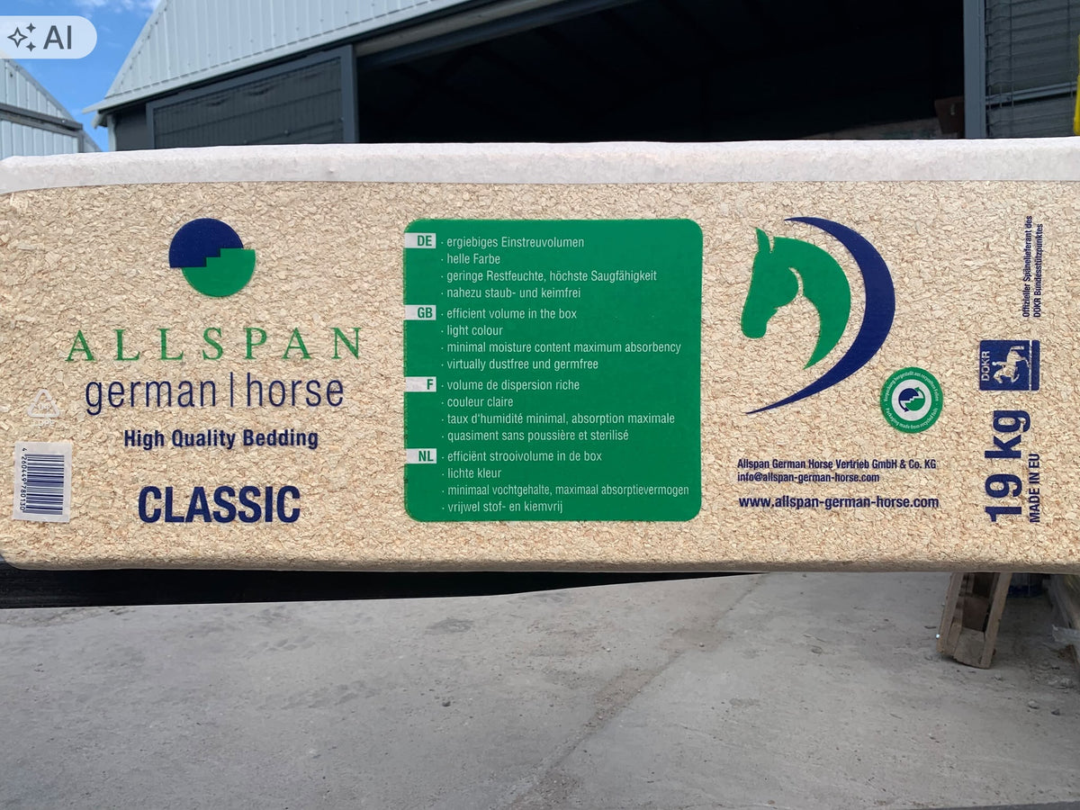 Allspan German Horse Classic ściółka z wiórów drzewnych 19 kg, 500 l – bezpyłowa