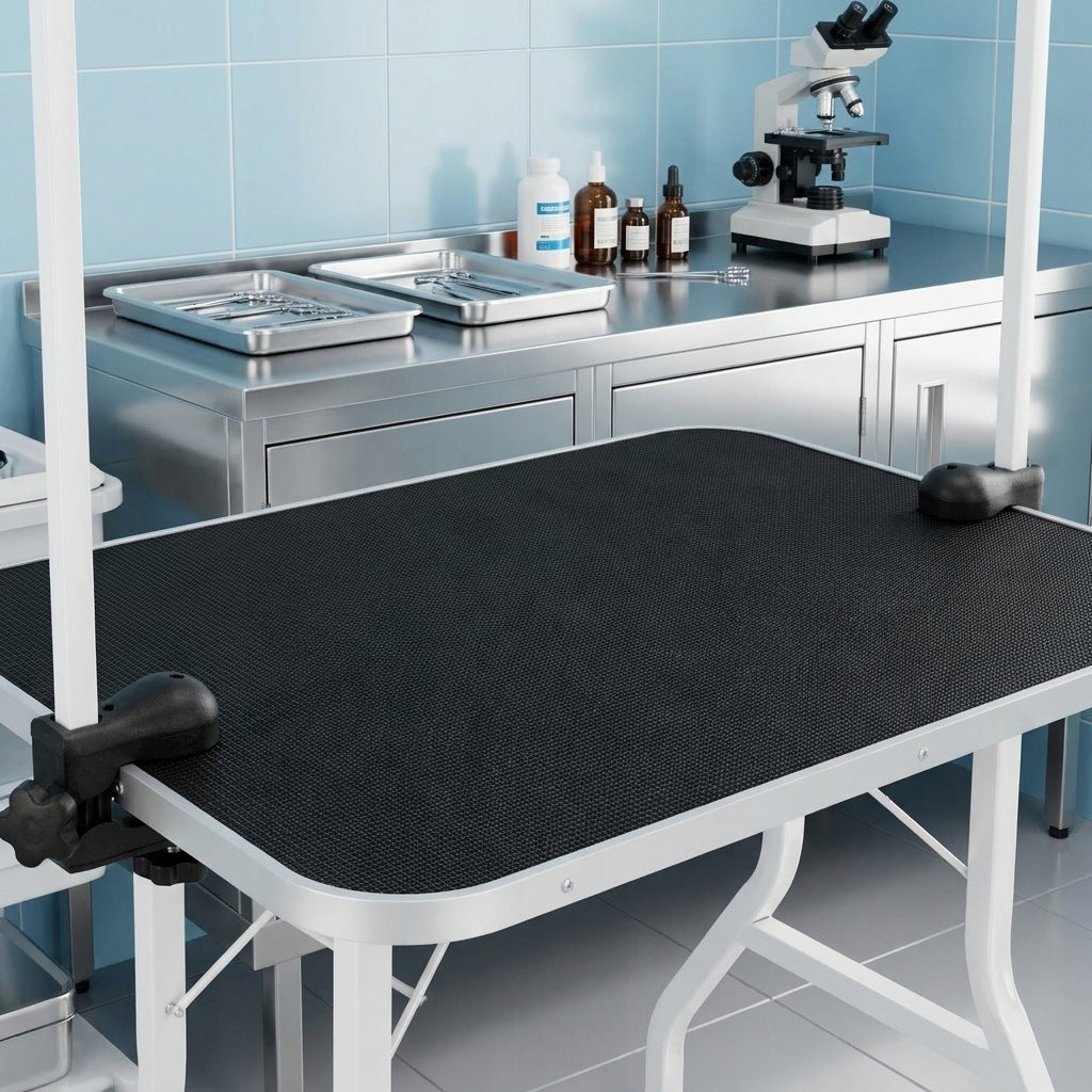 Calissimo Stół groomerski składany 90 x 76 cm z wysięgnikiem i 2 smyczami – dla psów