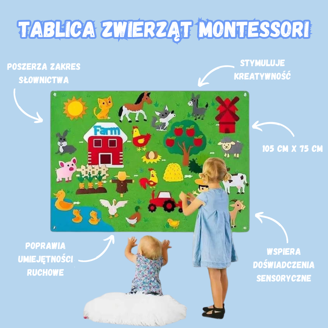Tablica Edukacyjna Zwierzęta Montessori