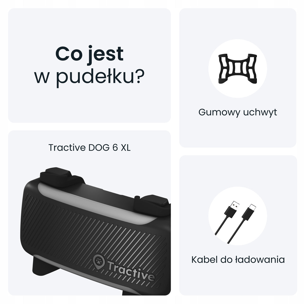 Tractive Lokalizator GPS dla psa DOG 6 XL z monitorowaniem zdrowia, powyżej 20 kg – czarny