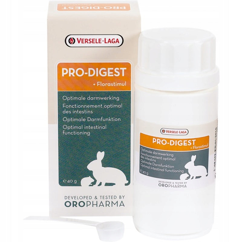 Versele-Laga Oropharma Pro-digest 40 g – prebiotyk na trawienie dla gryzoni i królików, puder