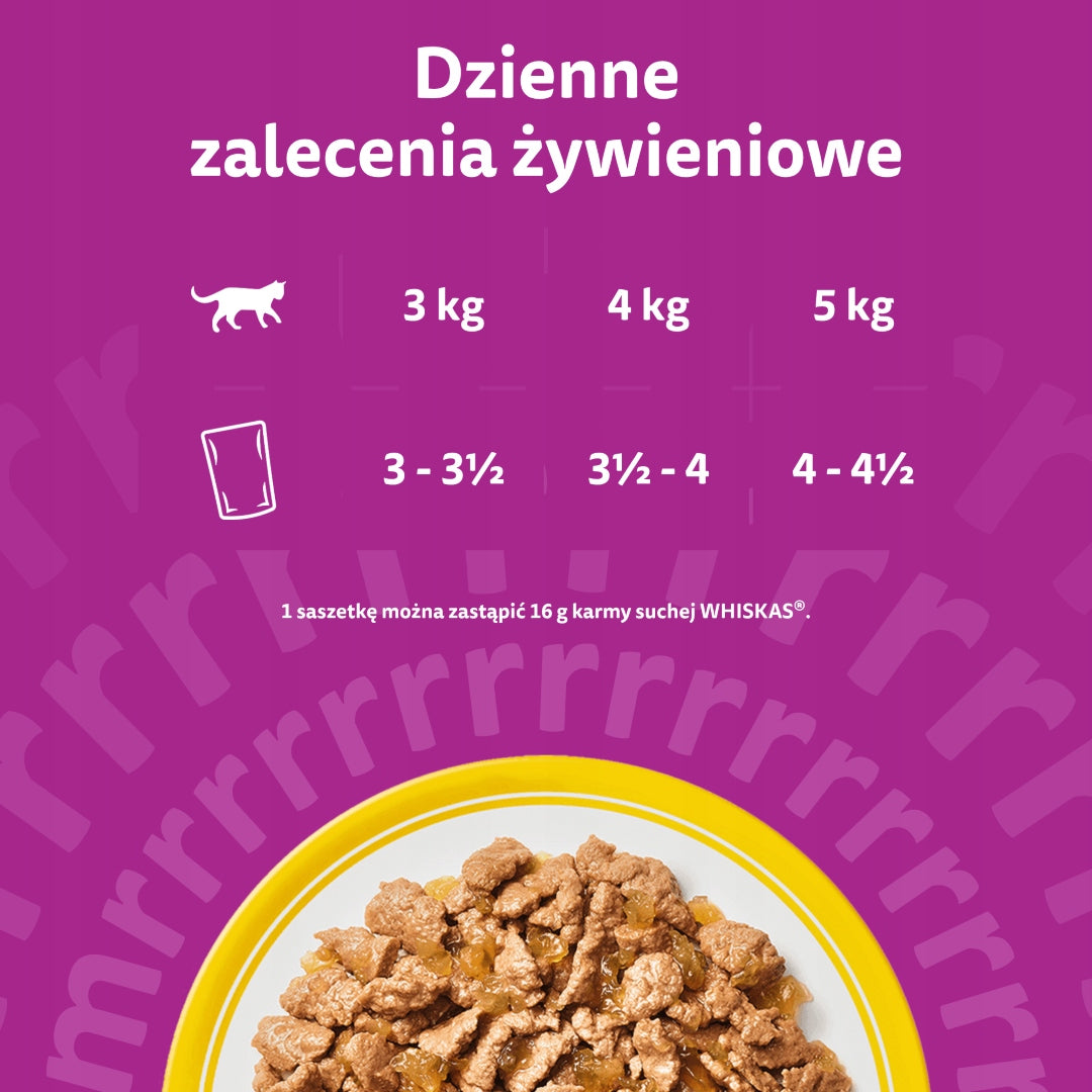 Whiskas Drobiowa Uczta mokra karma dla dorosłego kota w galaretce 120 x 85 g – mix smaków