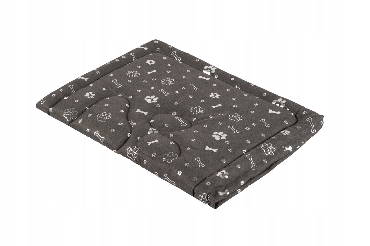 Materac dla psa 100x70 cm z pianki i owaty, wodoodporny zdejmowany pokrowiec – szary