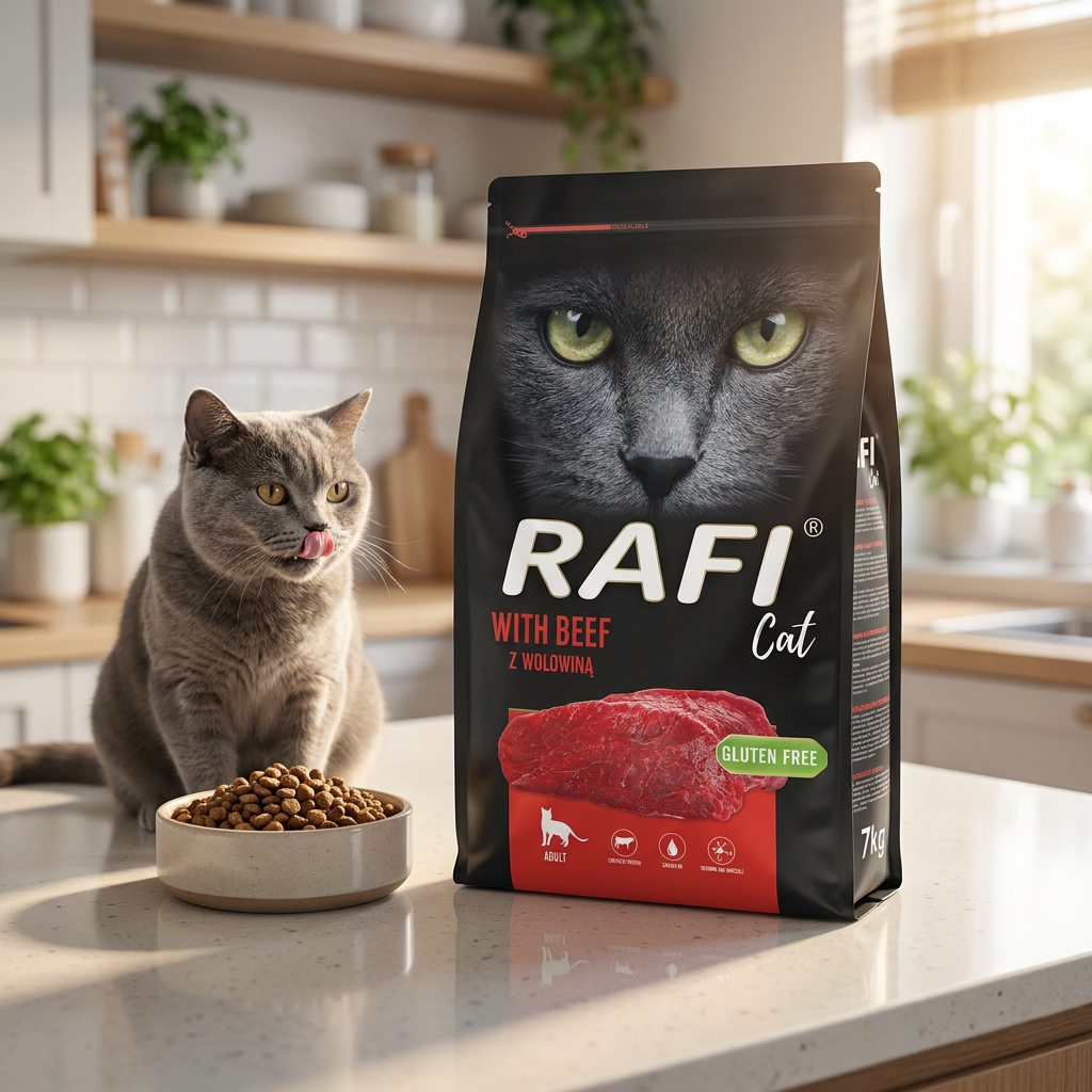 Rafi sucha karma dla kota z wołowiną 7 kg – bezzbożowa, z prebiotykiem, dla dorosłych