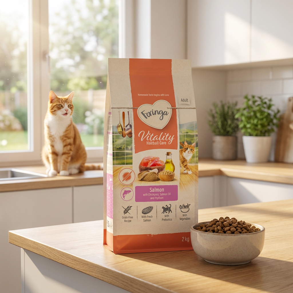 Feringa Vitality Hairball Care sucha karma dla kota 2 kg – odkłaczająca, bezzbożowa, łosoś