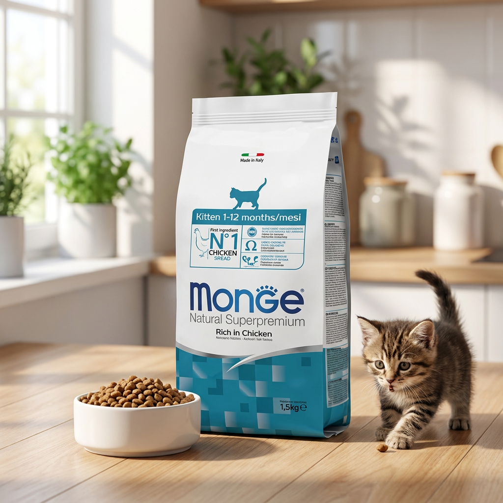 Monge Kitten sucha karma dla kociąt z kurczakiem 1,5 kg – bezzbożowa, do 12 miesięcy
