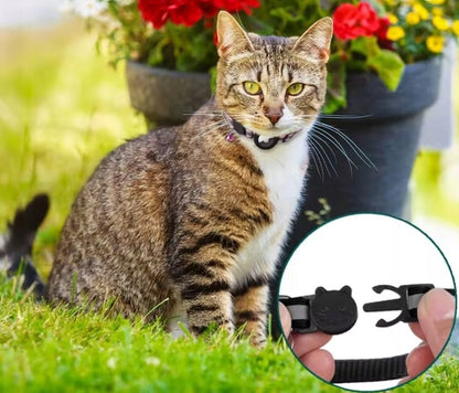 FindTag Obroża z lokalizatorem Bluetooth dla kota i psa, odblaskowa, 22-35 cm – czarna