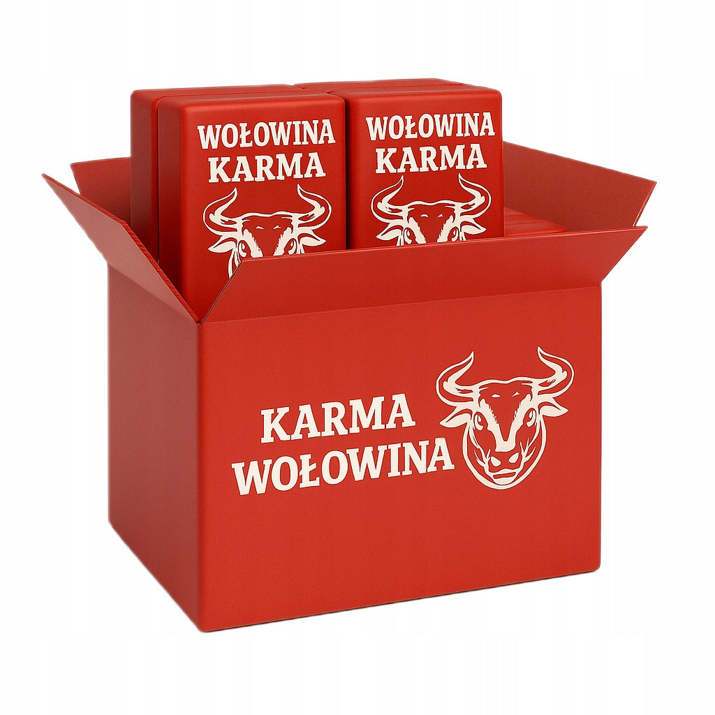 Mrożone mięso wołowe z kością dla psa BARF 10 kg (40 x 250 g) – bezzbożowe